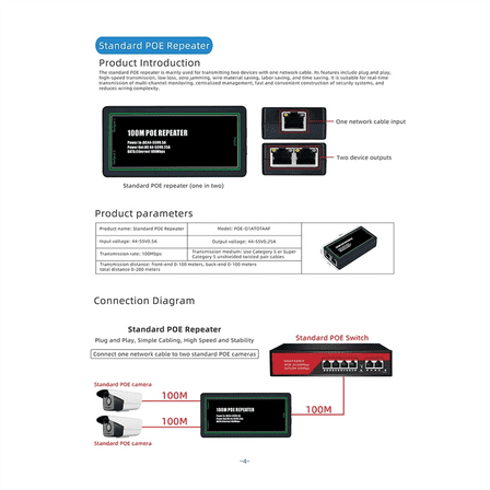 1 x POE Extender-Black