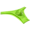 thumbnail image 3 of Botmois Men Shiny Bikini Briefs Underwear Hipster Pants Panties Solid Touch Briefs Enhance Pouch Cheeky Briefs Apple Green M, 3 of 3