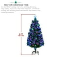 thumbnail image 4 of Pre-Lit Christmas Tree with 7-Lighting Color Changing Mode, 6FT Artificial Xmas Tree w/ Lifelike PVC & Fiber Optic Branches, Star Topper, Iron Stand, Easy Assembly (Green), 4 of 10