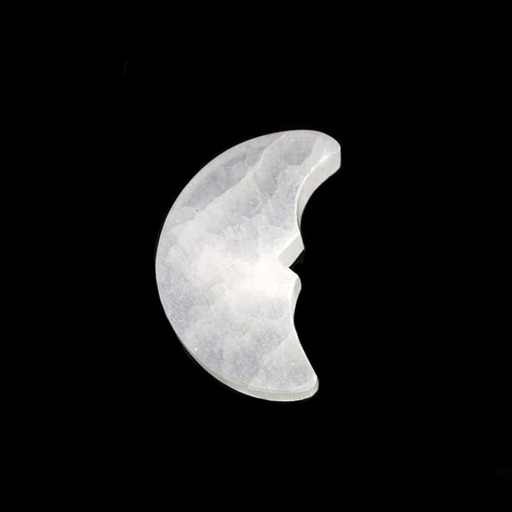 Soul Sticks 4 inch Moon Face Selenite Charging Plates For Smudge & Crystal Charging Ethically Sourced in Morocco Crystal for Smudging and Reiki