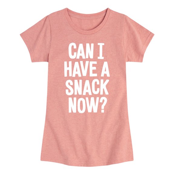 Instant Message - Can I Have A Snack Now - Toddler & Youth Girls Short Sleeve Graphic T-Shirt