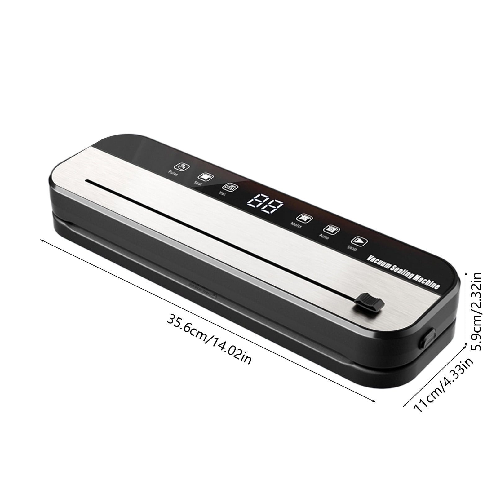 Vacuum Sealer Machine with Built-In Bag Cutter, Wet/Dry Modes and Container Hose Port, Stainless Steel Automatic Food Preserver with 100 Vacuum Bags for Home and Commercial Use
