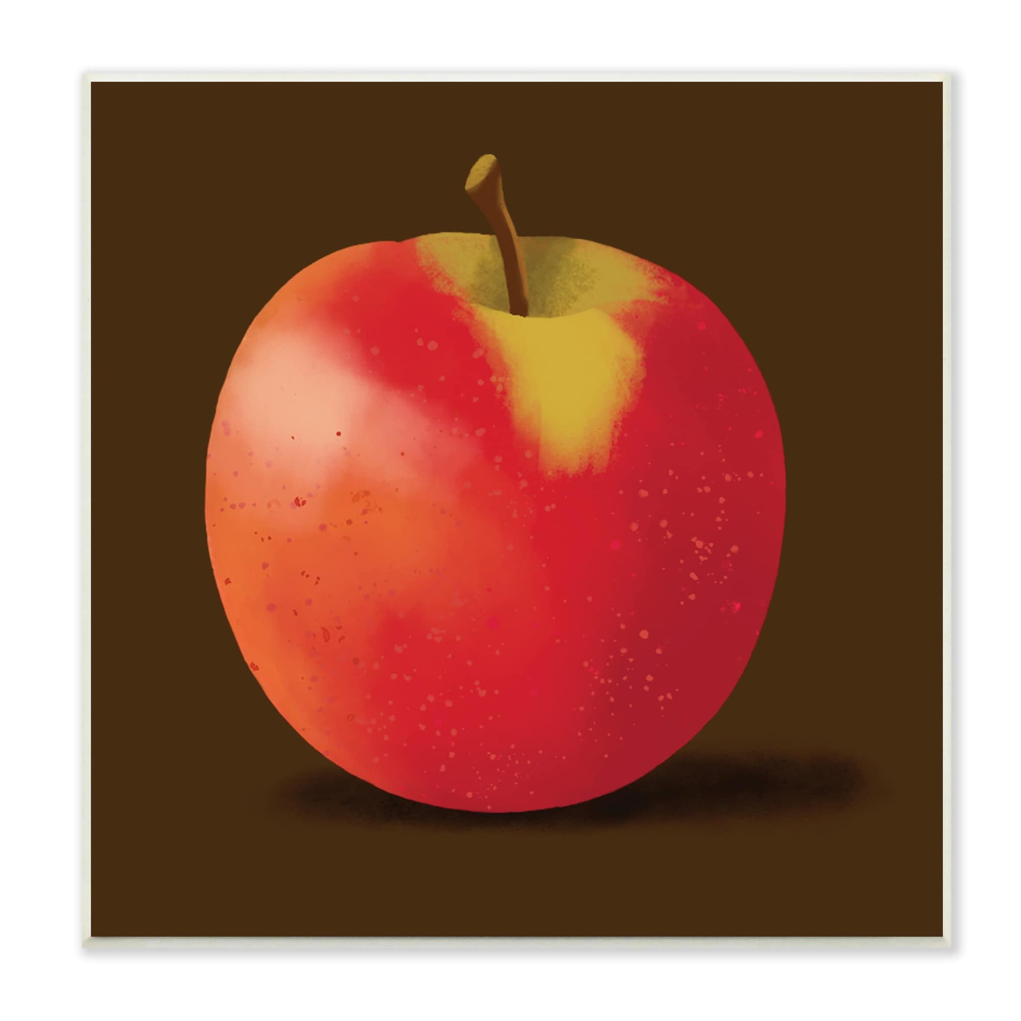 Stupell Industries Lush Red Apple Detailed Portrait Design Graphic Art Unframed Art Print Wall Art, 12x12, by Sally Springer Griffith