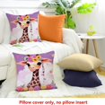 thumbnail image 4 of ZFLMY Giraffe Flower Crown Rainbow Throw Pillow Cover for Home Sofa Couch Linen 100% - Set of 1 Pillowcase 24x24in, 4 of 5