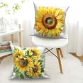 thumbnail image 3 of Sunflower Throw Pillow Covers 20x20 Set of 4,Spring Summer Floral Yellow Decorative Pillow Cases for Bedroom Sofa Couch, 3 of 6
