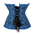 thumbnail image 3 of SnnmBlm Women's Bustier Corset Lace Up Boned Overbust Bustier Top Blue M, 3 of 4