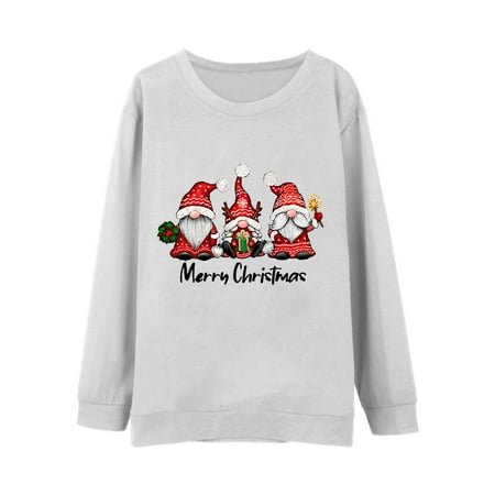 

Christmas Pajamas for Family Gray Family Christmas Pjs Matching Sets Children Christmas Parent Child Outfit Santa Merry Christmas Printed Long Sleeved Pullover Casual Round Neck Sweatshirt
