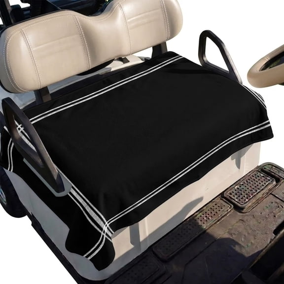 Golf Cart Seat Cover Solid Color Club Car Golf Cart Seat Covers Soft Absorbent Golfcart Towel Blanket Ash Black Golf Seat Covers for Cart Decor Fits 2 & 4 Passenger 51"x31"