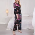 thumbnail image 3 of Yiaed Bird 2 Print Pajamas Women's Long Sleeve Sleepwear Soft Button Down Loungewear Pjs Lounge Set Nightwear Womens Pajama Pants-XX-Large, 3 of 7