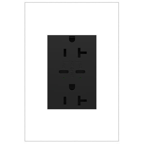 adorne 20A Tamper-Resistant Ultra-Fast Plus Power Delivery USB Type-C/C Outlet ǀ Legrand