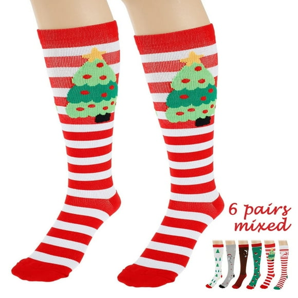 CNKOO Christmas Element Compression Socks Compression Socks Women and Men for Nurses, Travel, Pregnancy, Christmas(L/XL)