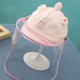 thumbnail image 3 of Protector facial para bebé, sombrero protector facial extraíble para niños, protector facial transparente desmontable, color rosa, 3 of 5