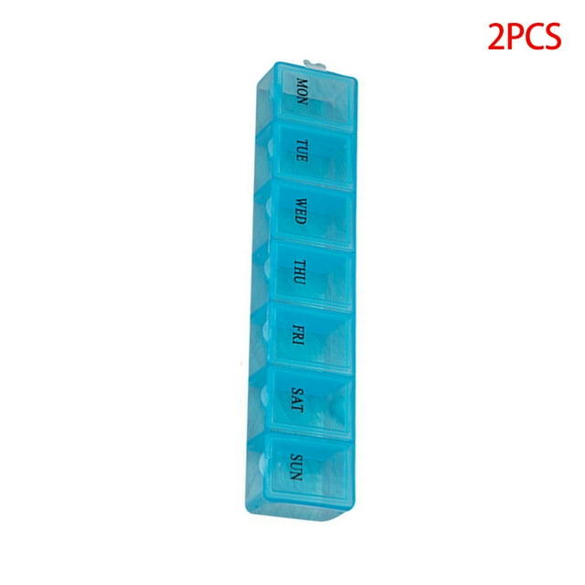 2 Pièces Hebdomadaire Pilule Organisateur 7 Jours Boîte de Pilule Lettres Design Grands Compartiments Vitamines Comprimé Récipient