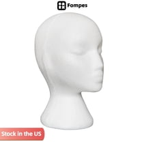 Fompes 11inch Styrofoam Wig Stand Mannequin Head Foam Display for Masks Hats DIY Decoration Wig Head - White