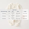 thumbnail image 3 of Baby Kimono Style Romper Girls Boys Cotton Long Sleeve Cute Printed Onesie with Side Bow Tie Detail and Snap Crotch Infant Comfort Jumpsuit Beige 10 6-9 Months, 3 of 7