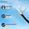 thumbnail image 3 of COMZON 1000ft Cat6 Bulk Ethernet Cable, 23 AWG, 350Mhz, UTP 4 Pair Solid Copper - ETL Listed, Pull Box, Black, 3 of 6