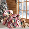 thumbnail image 2 of Christmas Throw Blanket 50x60 - Fluffy Sherpa Fleece Blanket for Couch & Bed, Cozy Soft Plaid Gingerbread Xmas Tree Blanket - Classic Checkered Snowflake Christmas Decor, 2 of 6