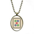 thumbnail image 1 of Mahjong Circle puntos 5 Tile pattern Collar Colgante de cadena vintage Colección de joyas colgantes Unbranded M, 1 of 3