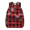 thumbnail image 1 of Disketp Red Buffalo Plaid Mochila Estampada para Hombre y Mujer – Mochila Ligera Clásica con Múltiples Bolsillos para Universidad, Trabajo y Viajes-One Size, 1 of 5