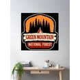 thumbnail image 2 of Green Mountain National Forest Poster Wall Art, Modern Wall Decor, 30x30 UNFRAMED, 2 of 3
