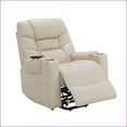 thumbnail image 3 of Recliners: Power Lift Motion Recliner with Heating & Massage, Ivory Leather Aire | Ivory | Faux Leather, 3 of 15