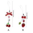 thumbnail image 3 of Cute Strawberry Pendant Keychain Delicate Bowknot Bead Keyring Backpack Charm Ornament Sweet Keyholder, 3 of 9