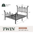 thumbnail image 5 of Amolife Twin Bed Frame, Metal Platform Bed with Crown-Shaped Headboard and Footboard, 12.6'' Under-Bed Storage Space, No Box Spring Needed, Black, 5 of 11