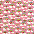 thumbnail image 1 of SheetWorld 100% Cotton Flannel Extra Deep Fitted Portable Mini Crib Sheet 24 x 38 x 5.5, Rainbows Pink, 1 of 3