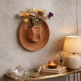 thumbnail image 4 of Ceramic Cowboy Hat Hanging Vase 1pc, Brown Hanging Wall Planter for Artificial Flowers, Rustic Farmhouse Home Decor for Bathroom Living Room, Office, and Home Decor, 4 of 5