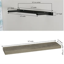 Household Essentials Wall Mounted Floating Shelf, Ashwood Woodgrain Finish