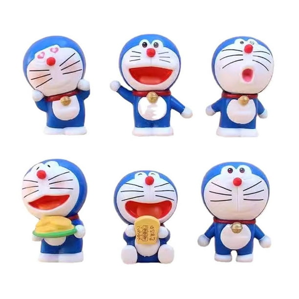 Figura de anime, modelo coleccionable, modelo Doraemons, 6 unidades