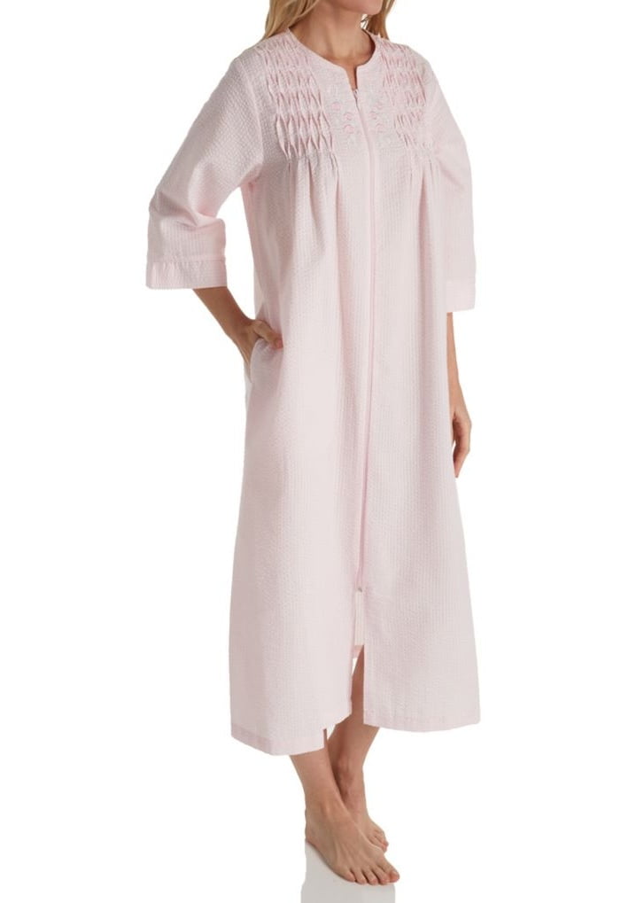 Miss Elaine Women's Miss Elaine 867607 Seersucker Long Zip Robe