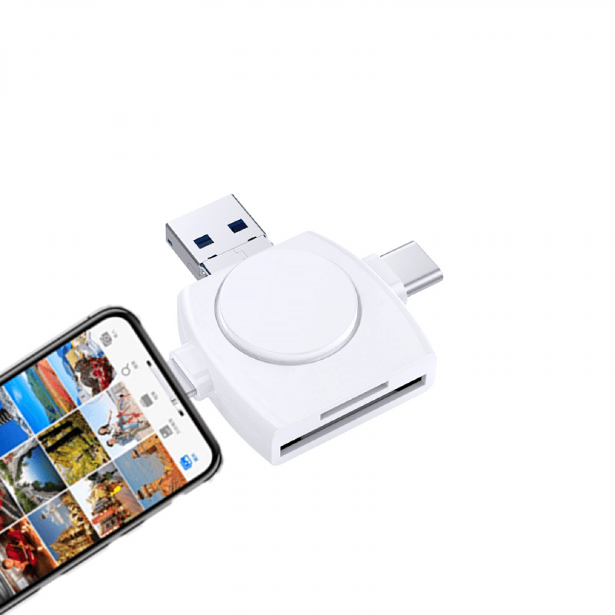 USB 2.0 4in1 Flash SD Card Reader,Memory Card Adapter with SD/Micro