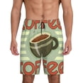 thumbnail image 2 of Picia Retro Cover For Coffee Pajama Shorts for Men, Men's Pajama Bottoms, Sleepwear,Short Pajama Pants-Small, 2 of 9