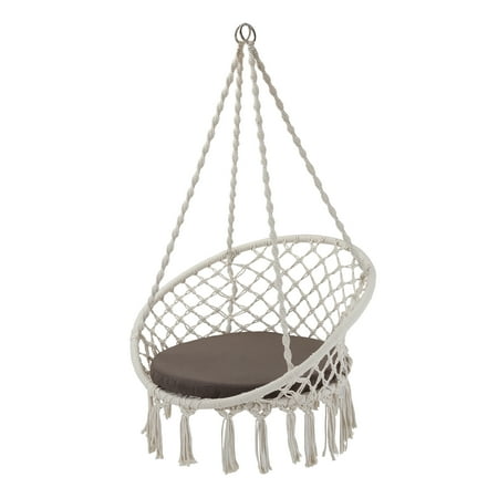 Better Homes Gardens Harlow White Tassel Rope Hammock Swing Chair