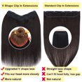thumbnail image 5 of HAIRRO Clip In Hair Extensions V Shape U Part One Piece Clip in Remy Real Human Hair Extensions 3/4 Full Head, 5 of 8
