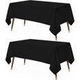 thumbnail image 1 of Kitchen White Rectangle Table Cloth 2 Pack [60x102 Inches] Nappe de Table Rectangulaire Machine Washable Polyester Table Cover for Dining, Picnic, Parties, Events, Weddings and Restaurants, 1 of 10