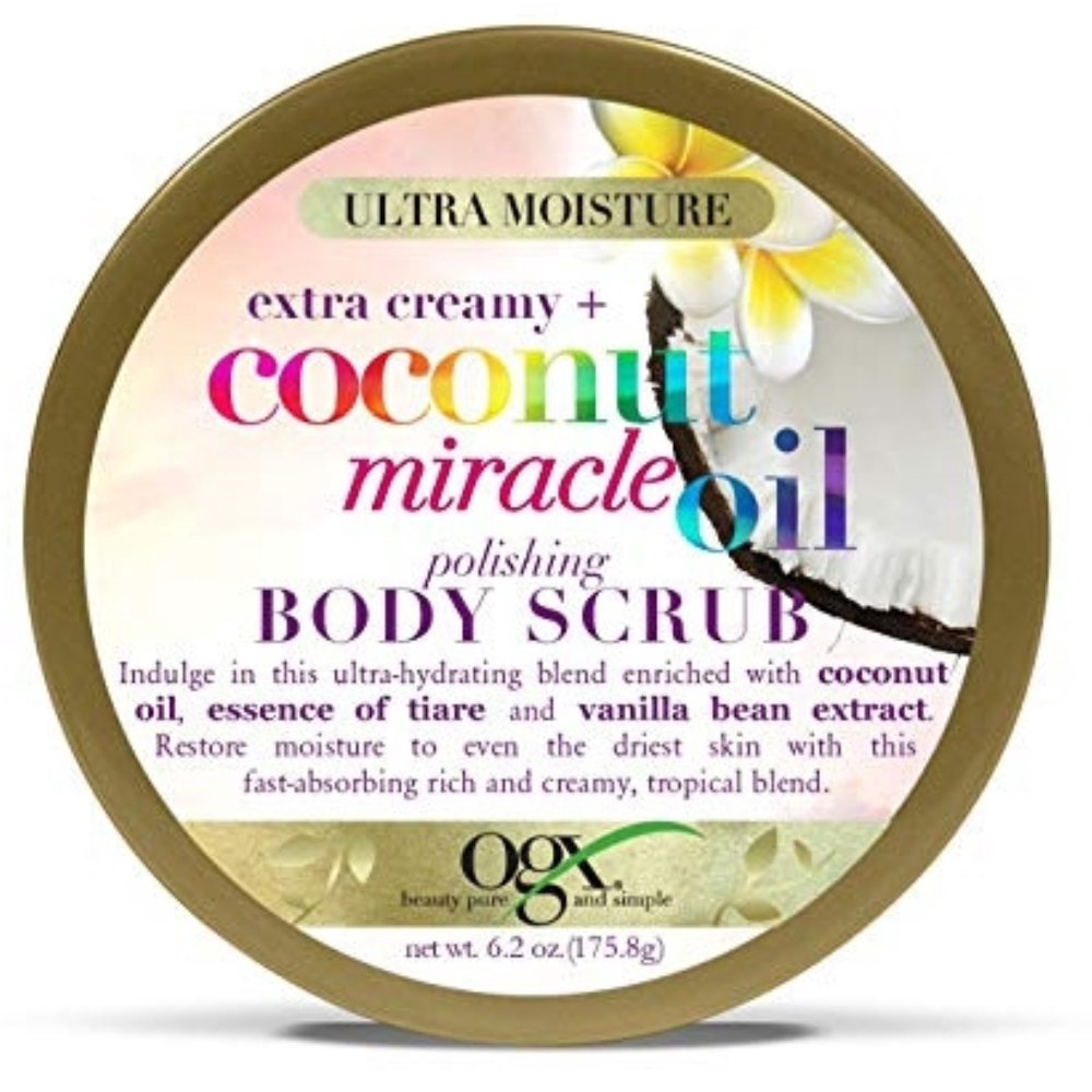 OGX Extra Creamy + Coconut Miracle Oil with Polishing Body Scrub, 6.2