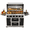 Black, variant on 49'' Propane Gas Grill, Deluxe 99,000 BTU 4-Burner Stainless Steel BBQ Grill with Infrared Burner, Side Shelves, Lockable Casters, and Pull-Out Grease Tray for Outdoor Patio and Backyard