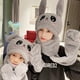 thumbnail image 4 of Gorro de invierno con bufanda, gorro animal novedoso de felpa, 4 of 5