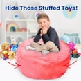 thumbnail image 5 of Cheer Collection Microplush Bean Bag and Stuffed Animal Storage Case, Hot Pink, 5 of 5
