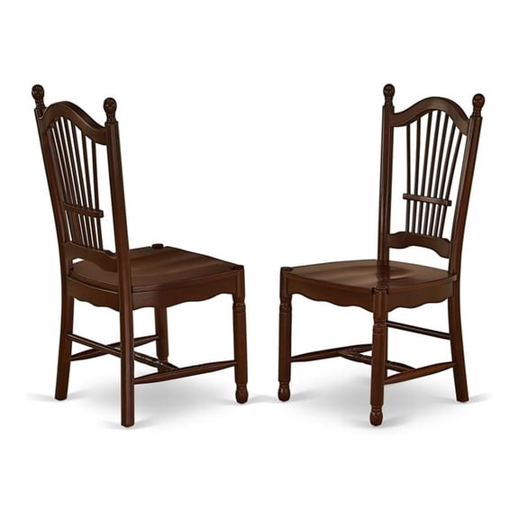 East West Furniture Dining Chair Mahogany, DOC-MAH-W