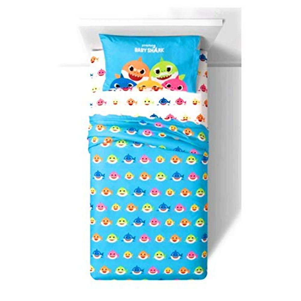 Baby Shark Bedding Twin Size 3 Piece Shark City Sheet Set for Boys and Girls 100 Polyester