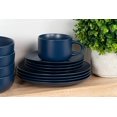 thumbnail image 4 of 10 Strawberry Street Wazee Matte 16 Pc Coupe Dinnerware Set, Midnight Blue, 4 of 8