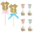 thumbnail image 2 of Decoraciones para Baby Shower, adornos para pastel de niño/niña, decoración para fiesta de cumpleaños, revelación de género para niños, decoración de mesa de postre DIY, 10 Uds., 2 of 4