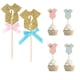 thumbnail image 2 of Decoraciones para Baby Shower, adornos para pastel de niño/niña, decoración para fiesta de cumpleaños, revelación de género para niños, decoración de mesa de postre DIY, 10 Uds., 2 of 4