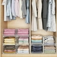 thumbnail image 3 of 3-Tier Stackable Closet Organizers and Drawer Storage Shelves - Sliding Storage Bins for Jeans, Pants, and Sweaters - Wardrobe Cupboard Organizer in White, 3 of 16