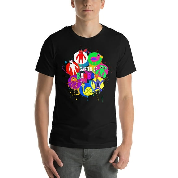 Garten of Banban T-shirt Design – Unique & Playful Cartoon Characters (Black, XS)