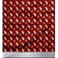 thumbnail image 1 of Soimoi Red Modal Satin Fabric Tumble Stone Abstract Print Sewing Fabric Yard 42 Inch Wide, 1 of 5