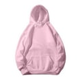 thumbnail image 5 of Womens Hoodie Long Sleeve Hooded Sweatshirt Fleece Teens Girls Hoodies Solid Color Hooded Tops Casual Pullover Fleece Lined Hoodie Sweater with Front Pocket, 5 of 6